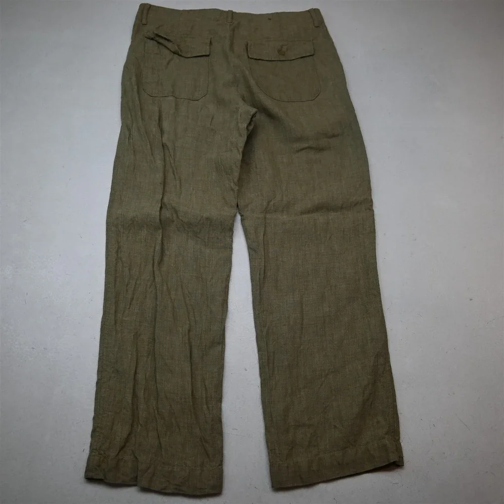 Banana Republic 32x30 Tan Khaki 100% Linen Drawstring Relax Wedding Beach Pants